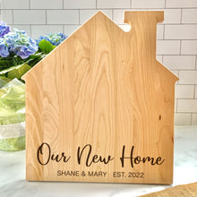 Load image into Gallery viewer, New Home House Shaped Cutting Board
