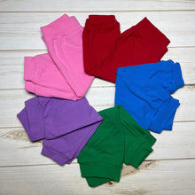 Load image into Gallery viewer, Handmade Solid Color Baby Jogger Pants Medium Pink, Red, Green, Turquoise, Lilac Colors