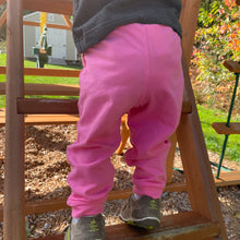 Load image into Gallery viewer, Handmade Solid Color Baby Jogger Pants Medium Pink Color Example Back