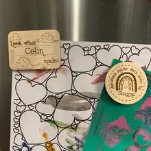 Load image into Gallery viewer, Custom Laser Engraved Child's Name "Look what I made" Magnet