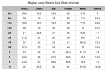 Load image into Gallery viewer, Handmade Solid Color Long Sleeve Raglan Style Shirt Size Chart