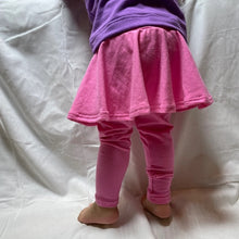 Load image into Gallery viewer, Handmade Solid Color Skirted Leggings Medium Pink Color Example Back