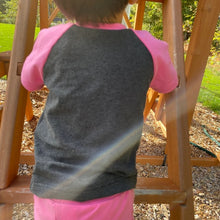 Load image into Gallery viewer, Handmade Solid Color Short Sleeve Raglan Style Shirt Medium Pink Color Example Back