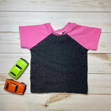 Load image into Gallery viewer, Handmade Solid Color Short Sleeve Raglan Style Shirt Medium Pink Color