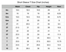 Load image into Gallery viewer, Handmade Solid Color Classic Style Short Sleeve T-Shirt Size Chart