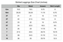 Load image into Gallery viewer, Handmade Solid Color Skirted Leggings Size Chart