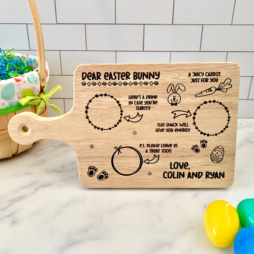 Custom Laser Engraved Easter Bunny Tray Board Custom Names