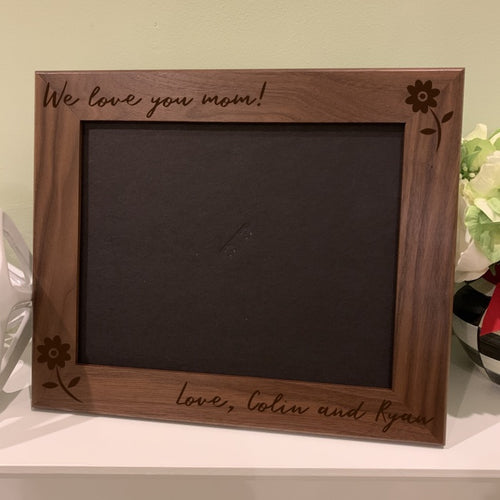 We love you mom horizontal frame in walnut