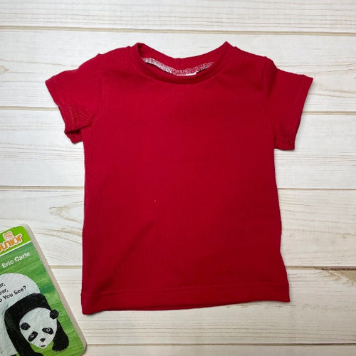 Handmade Solid Color Classic Style Short Sleeve T-Shirt Red Color