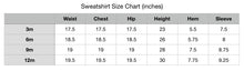 Load image into Gallery viewer, Baby elephant sweatshirt size chart

